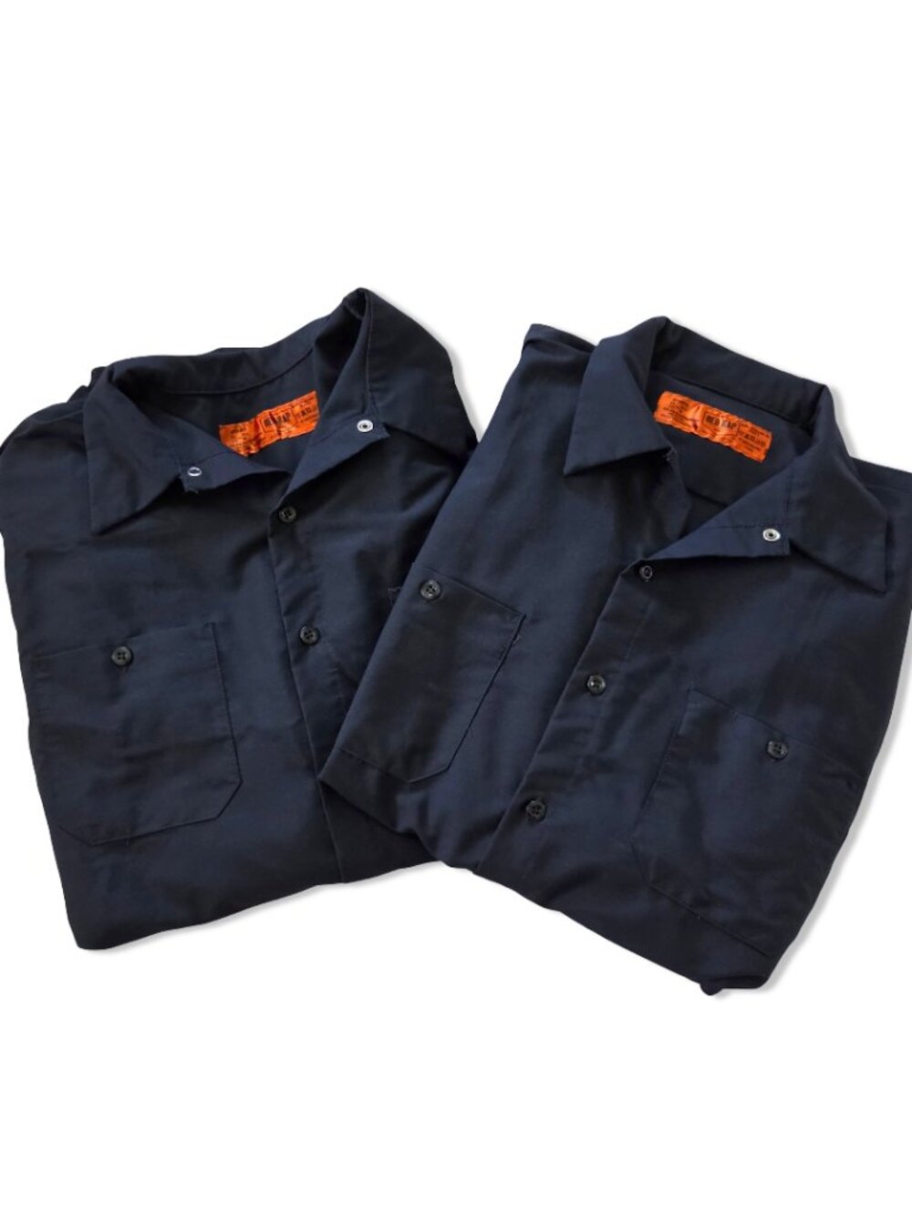 Red Kap Long Sleeve Navy Men's XL Button Up Shirt Industrial Workwear Lot of 2